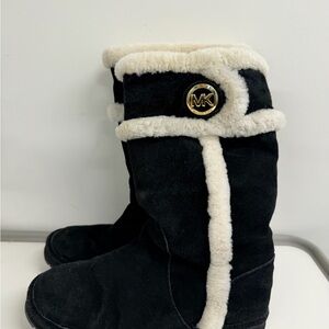Michael Kors Black and Cream Shearling Boots